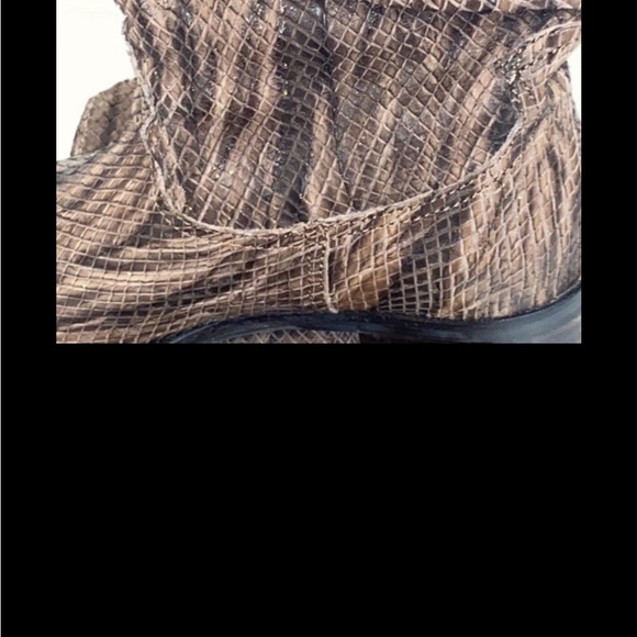 Fiorangelo Boots Italian Snakeskin Leather Brown Handcrafted W Shimmer size 6 - Picture 16 of 17